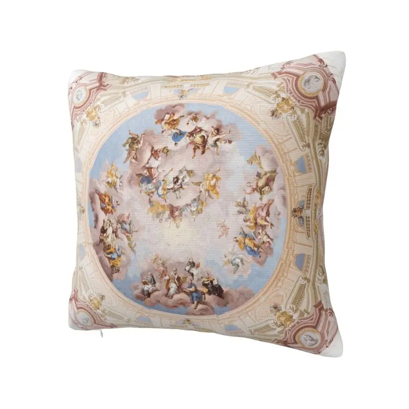 Renaissance Ceiling Art Pillow Case 40x40cm Home Decor Vintage Gods Angels Fresco Cushion Decoration Salon Square Pillowcase