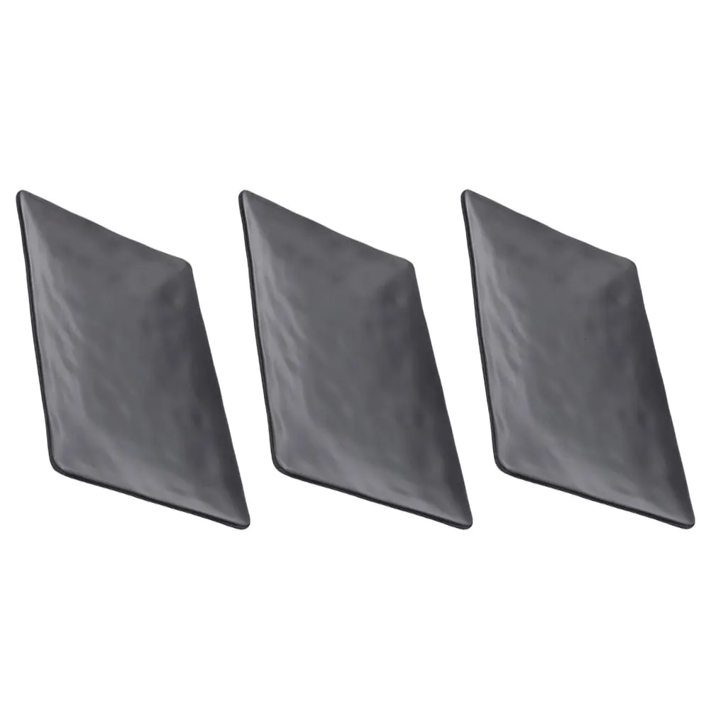 

3pcs Black Sushi Plates Rectangular Melamine Platters Trays Appetizer Serving Dish Restaurant Tableware