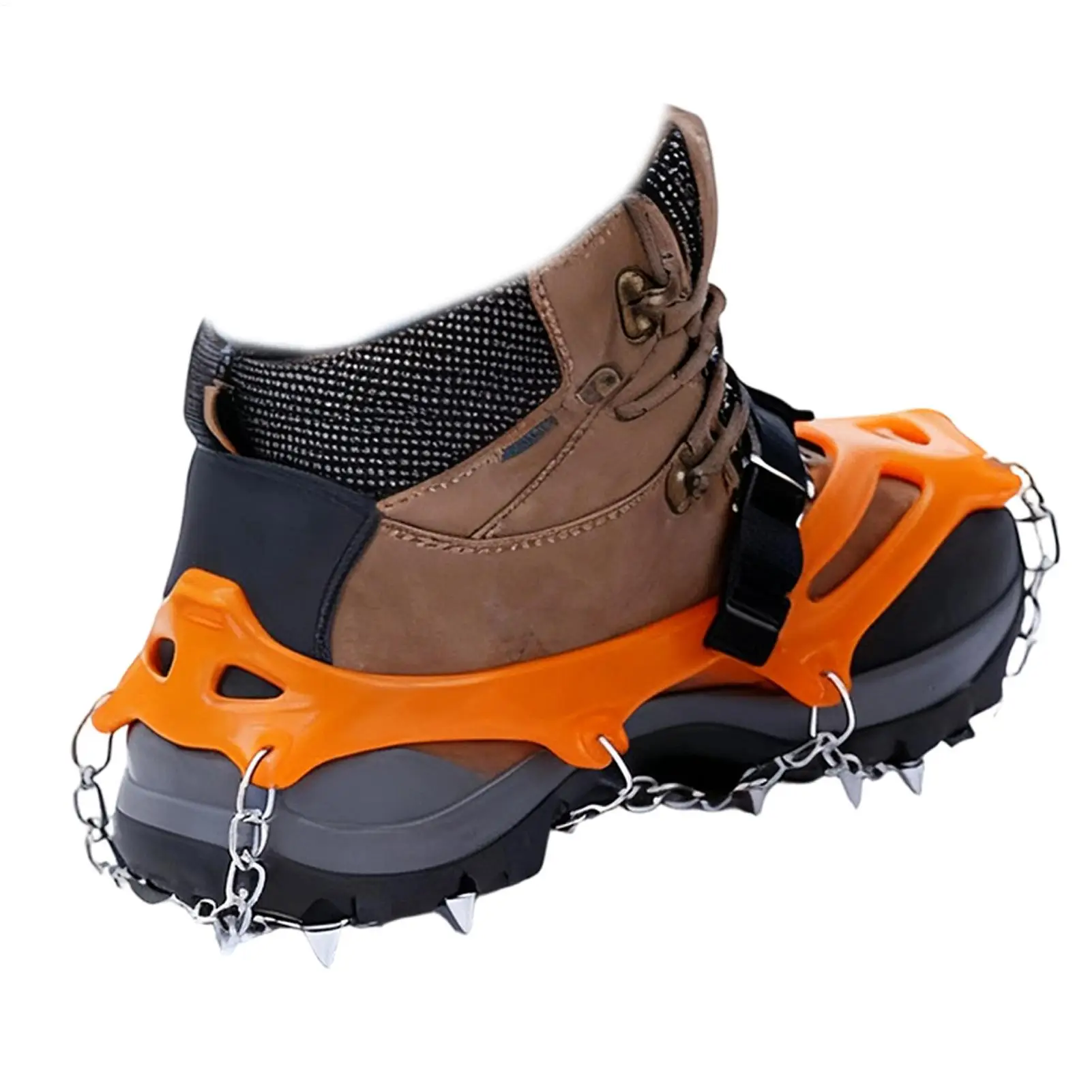 حذاء الجليد غير قابل للانزلاق من الفولاذ المقاوم للصدأ، حذاء الثلج والثلج لصيد الأسماك والمشي وتسلق الجبال والمشي لمسافات طويلة والسفر والتسلق