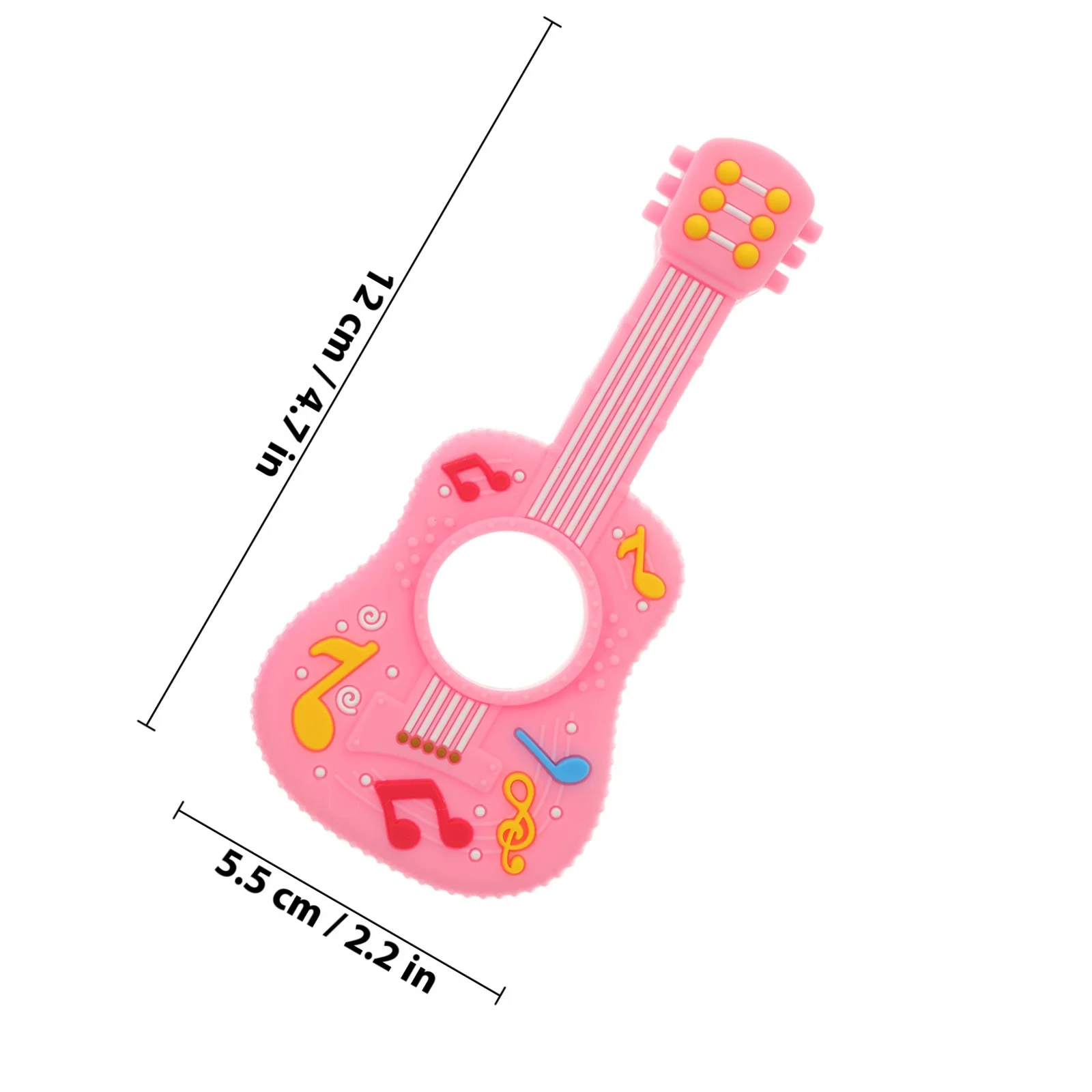 2 pezzi massaggiagengive infantile in silicone a forma di chitarra per alleviare l'inconforto della dentizione sviluppo sensoriale delle abilità motorie regalo per baby shower