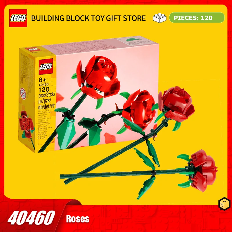 

Lego Block Square Head Series LG-40460 Роза Собранный блок Игрушка в подарок для мальчиков и девочек