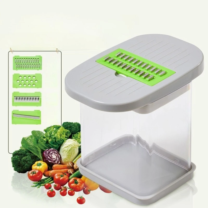 Four-in-one cucumber shredder, potato slicer, sausage and onion dicing tool, multi-functional vegetable cutting gadget