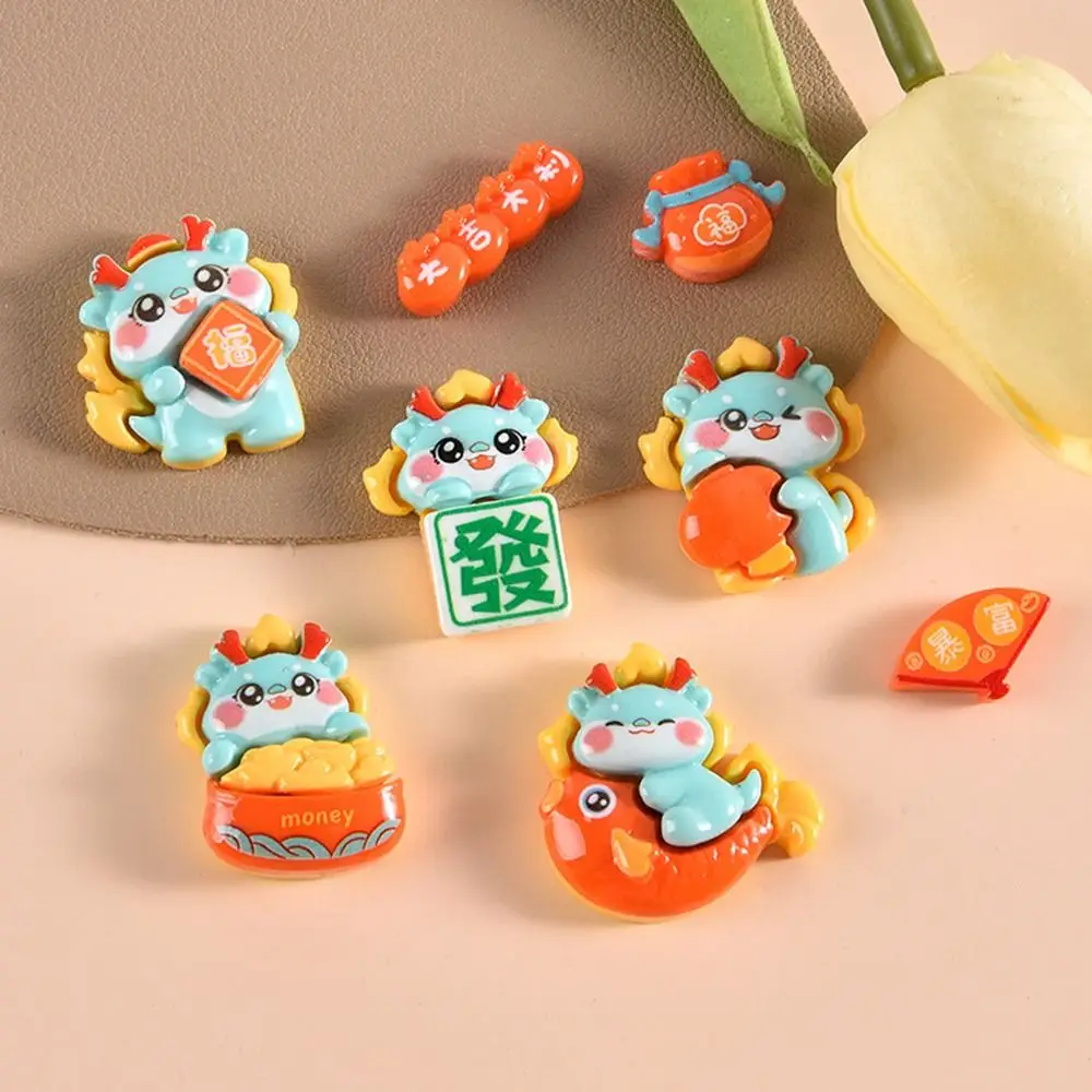 Fortunate Chinese Dragon Accessories Flat Back Resin Cartoon Resin Phone Patch Scrapbooking DIY New Years Phone Case DIY Patch