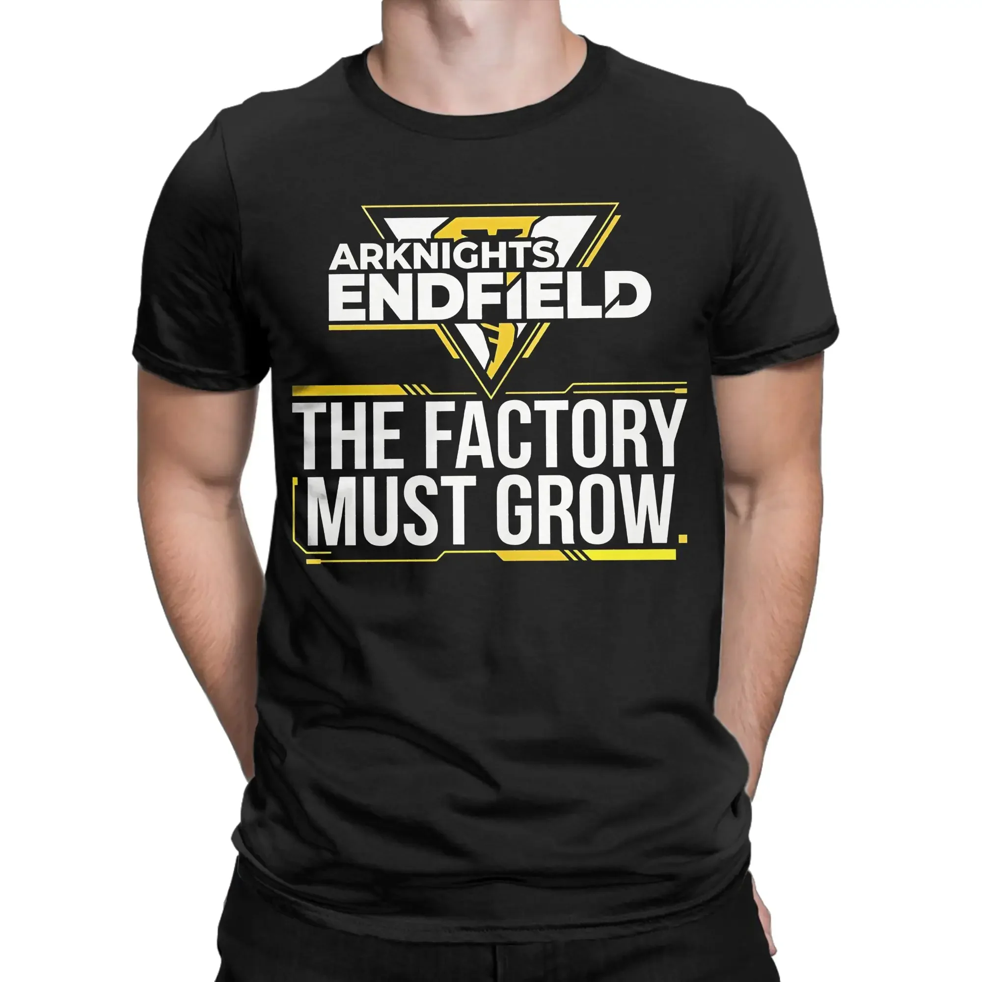 Funny Arknights Endfield Factory Must Grow Meme Automation Factory Expansion Grind T-Shirts Men 100% Cotton T Shirt Clothing