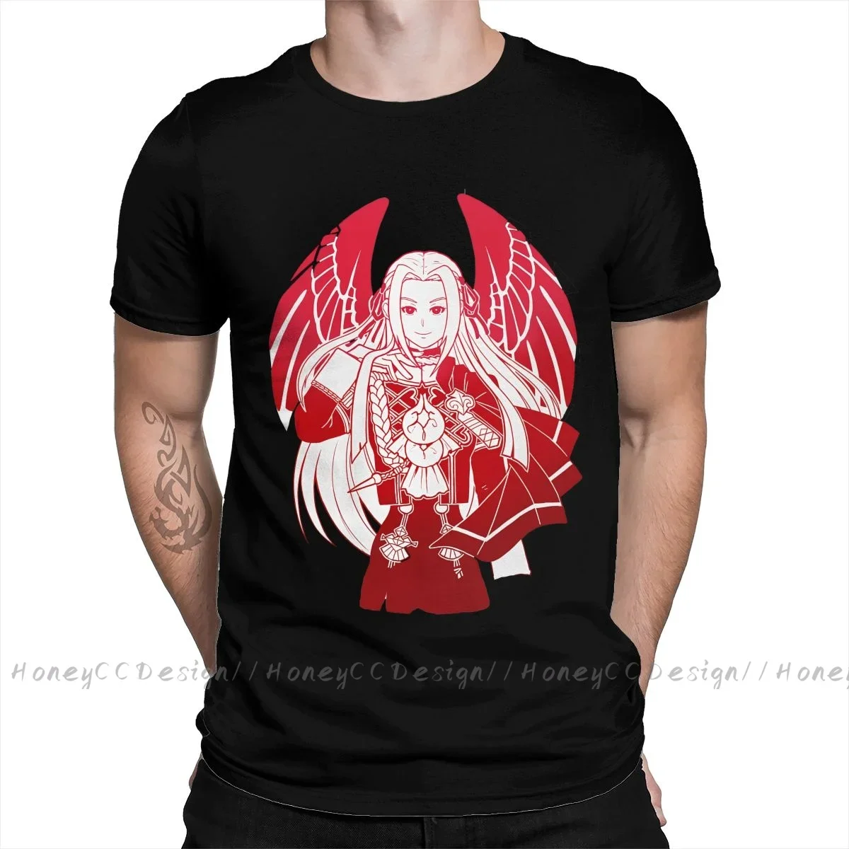 Fashion Fire Emblem Men Clothing Black Eagles T-Shirt Summer O Neck Shirt Short Sleeve Plus Size