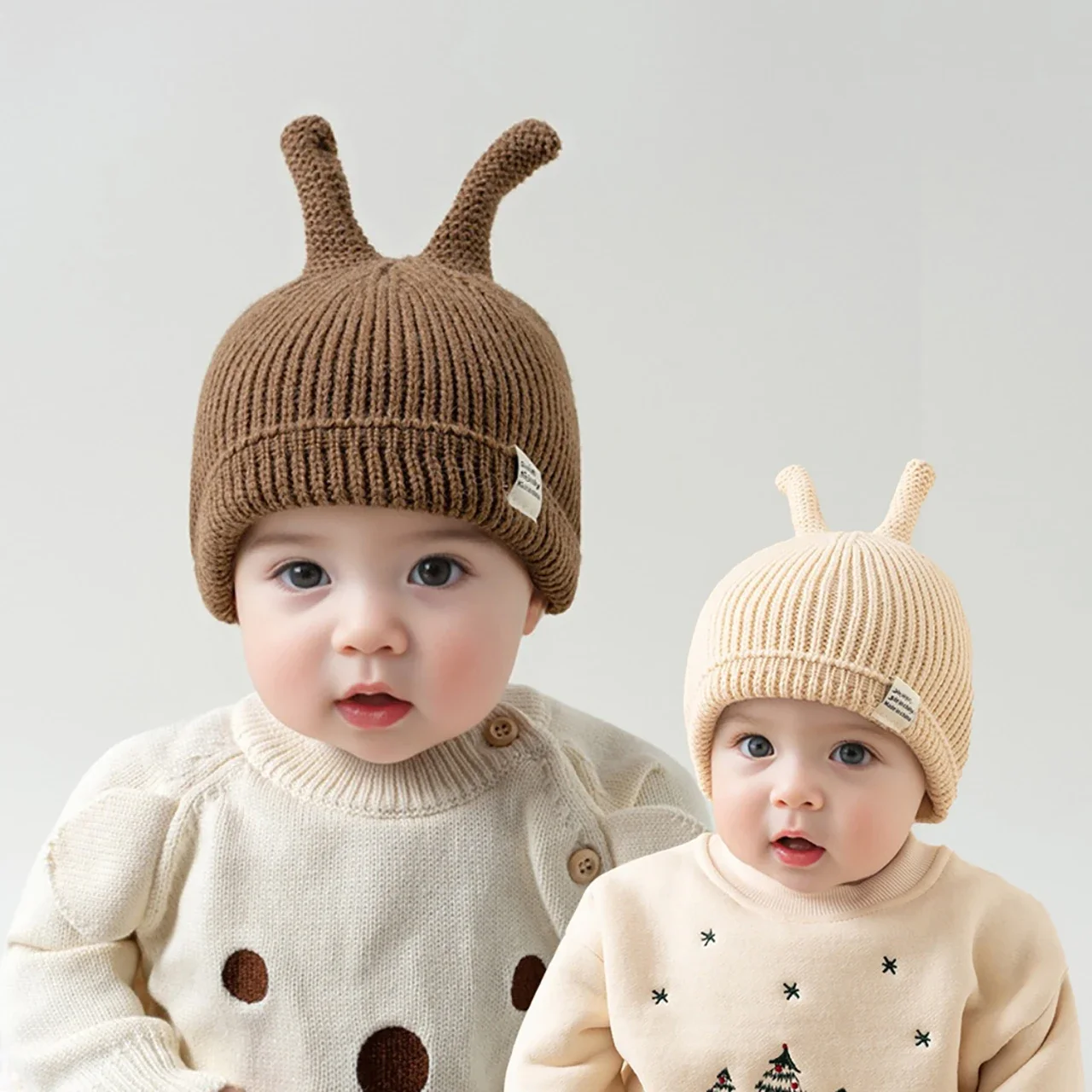 

Winter Cute Baby Knit Hat Solid Color Lovely Infant Pullover Cap Outdoor Warm Thicken Warm Crochet Kids Beanies