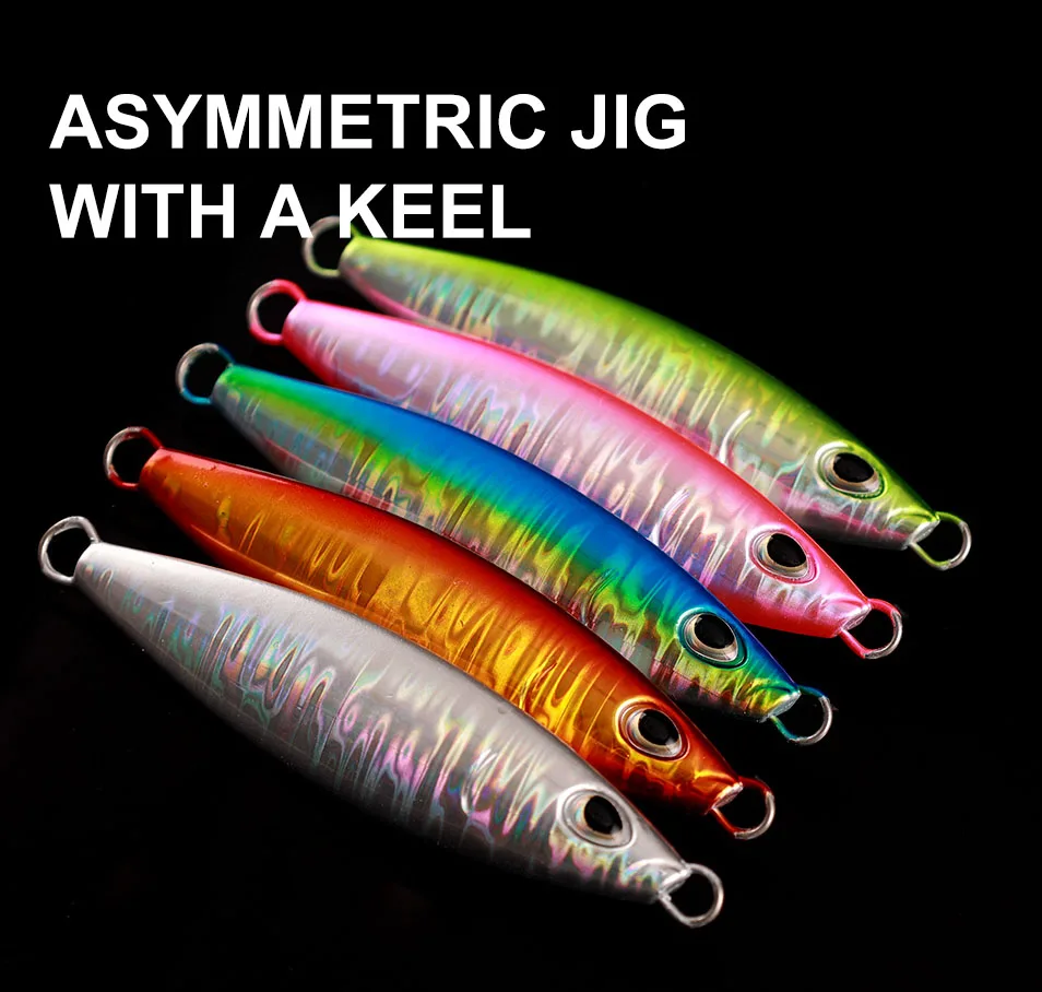 JIGGINGPRO Slow Pitch Jig 60g 80g 100g Sea Fishing Lure Glow Metal Jig Offshore Casting Jigging Lures Artificial Bait view 6