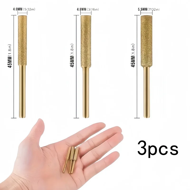 3sets golden sharpening kit with 3 core parts, easy operation beginner-friendly set for novice chainsaw maintenance