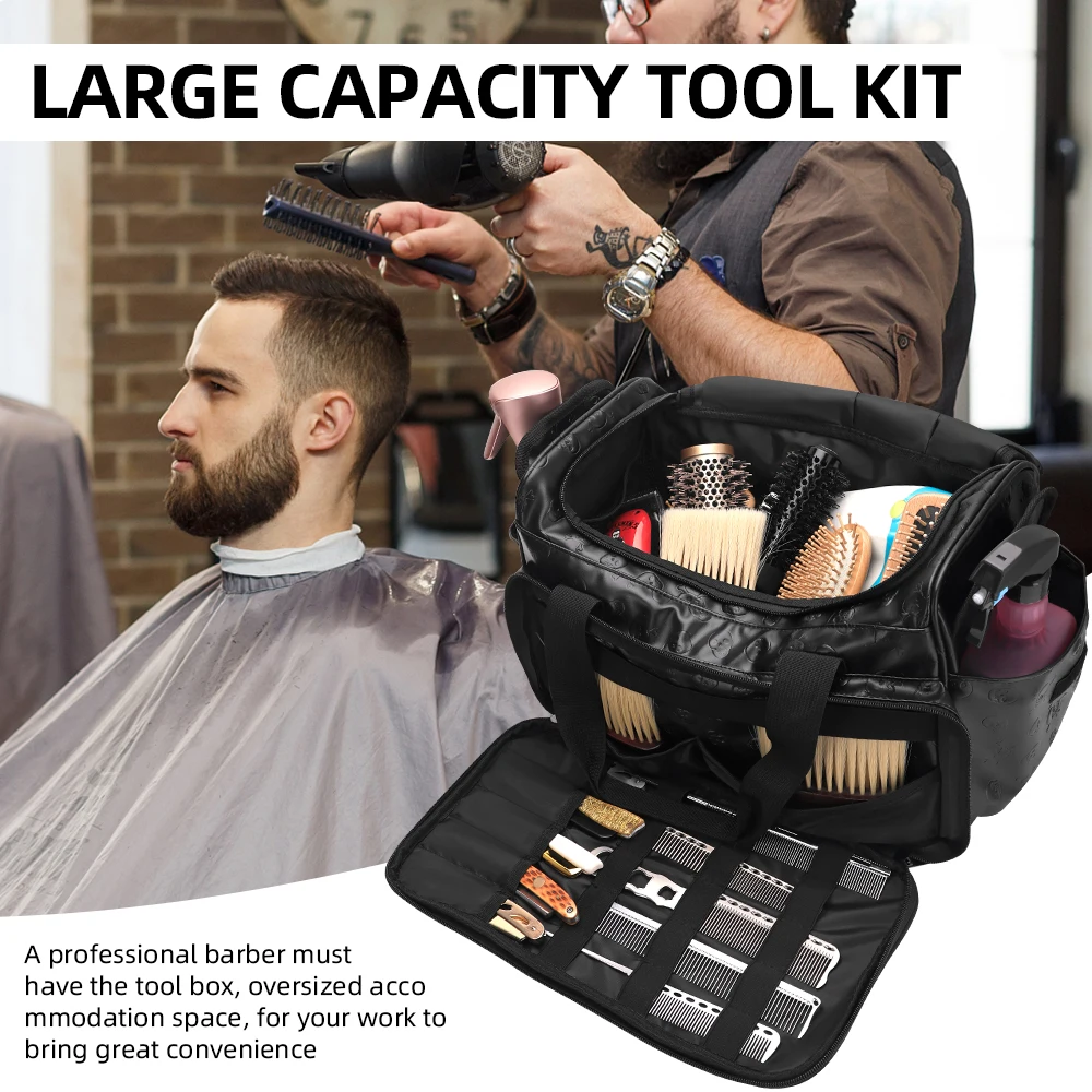 Large Capacity Barber Bag Travel Makeup Case Hairdressing Salon Organizer Grooming Scissor Tools Storage Cosmetic Bag