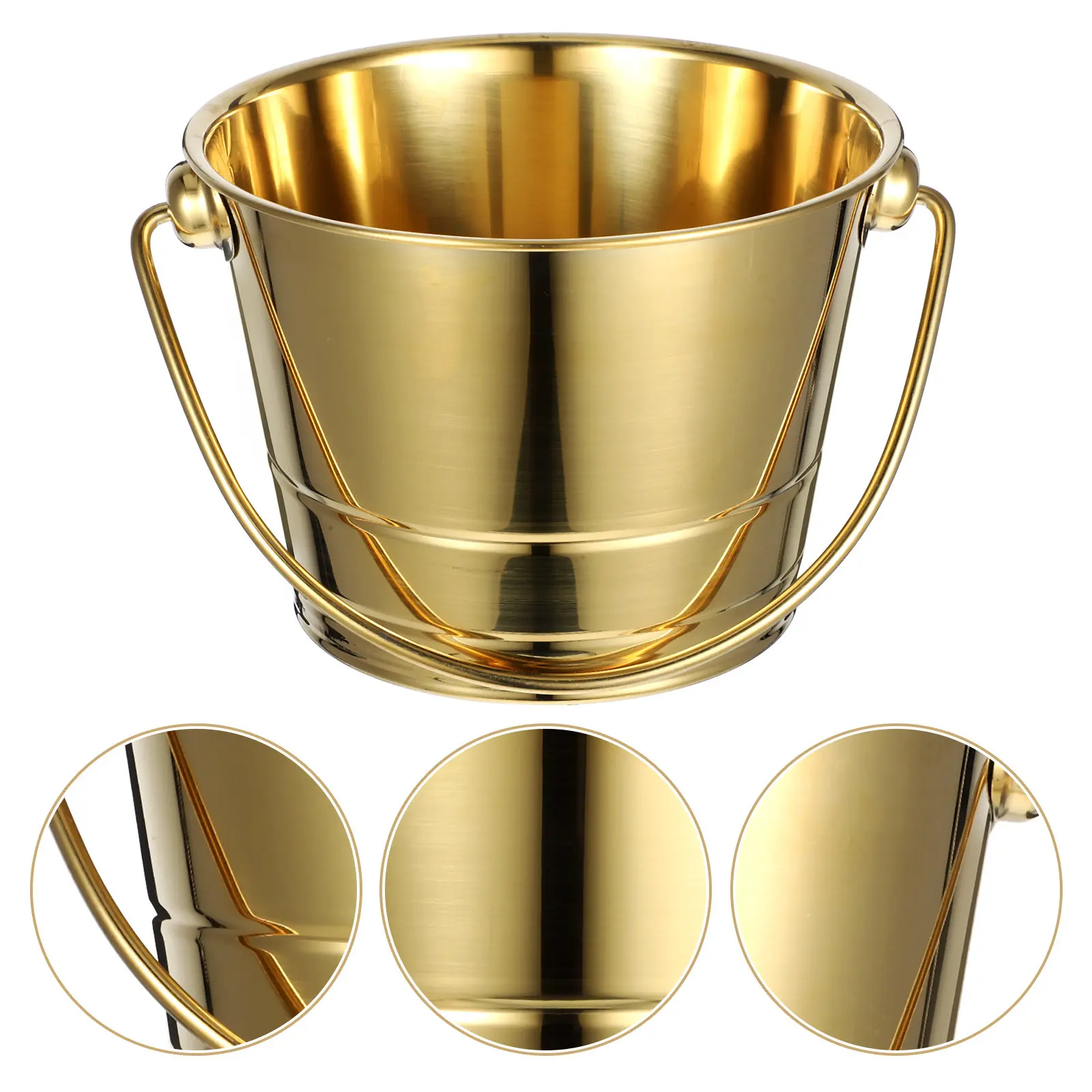 Stainless Steel Bar Ice Bucket Thickened Beer Wine Cooler Container Party Ice Cube Holder Drink Bucket Drink Buckets for Parties