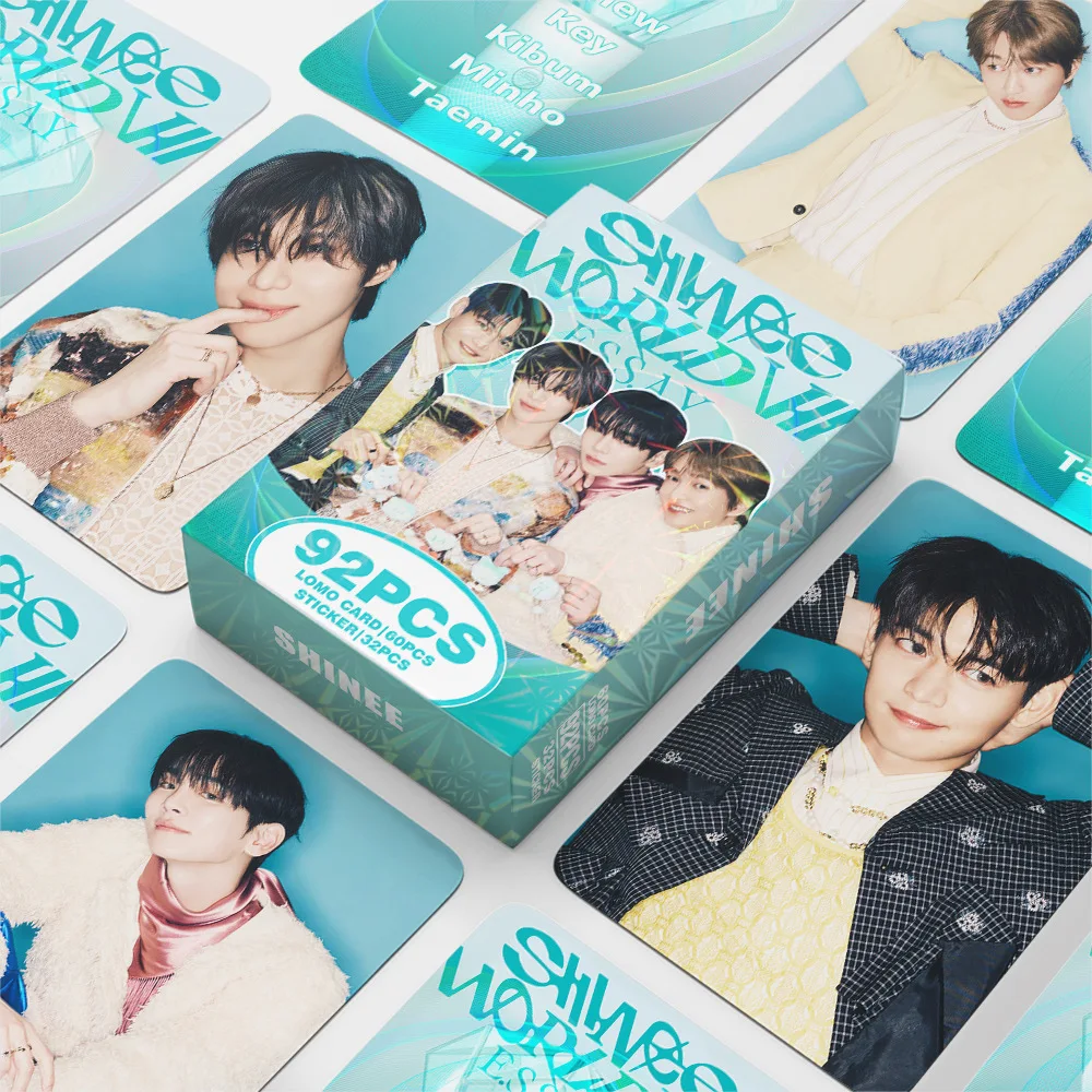92 pièces/boîte Kpop Shinee nouvel Album LOMO carte 32 autocollant 60 cartes poète l artiste Jonghyun Kibum Minho Taemin Onew Fans collection cadeau