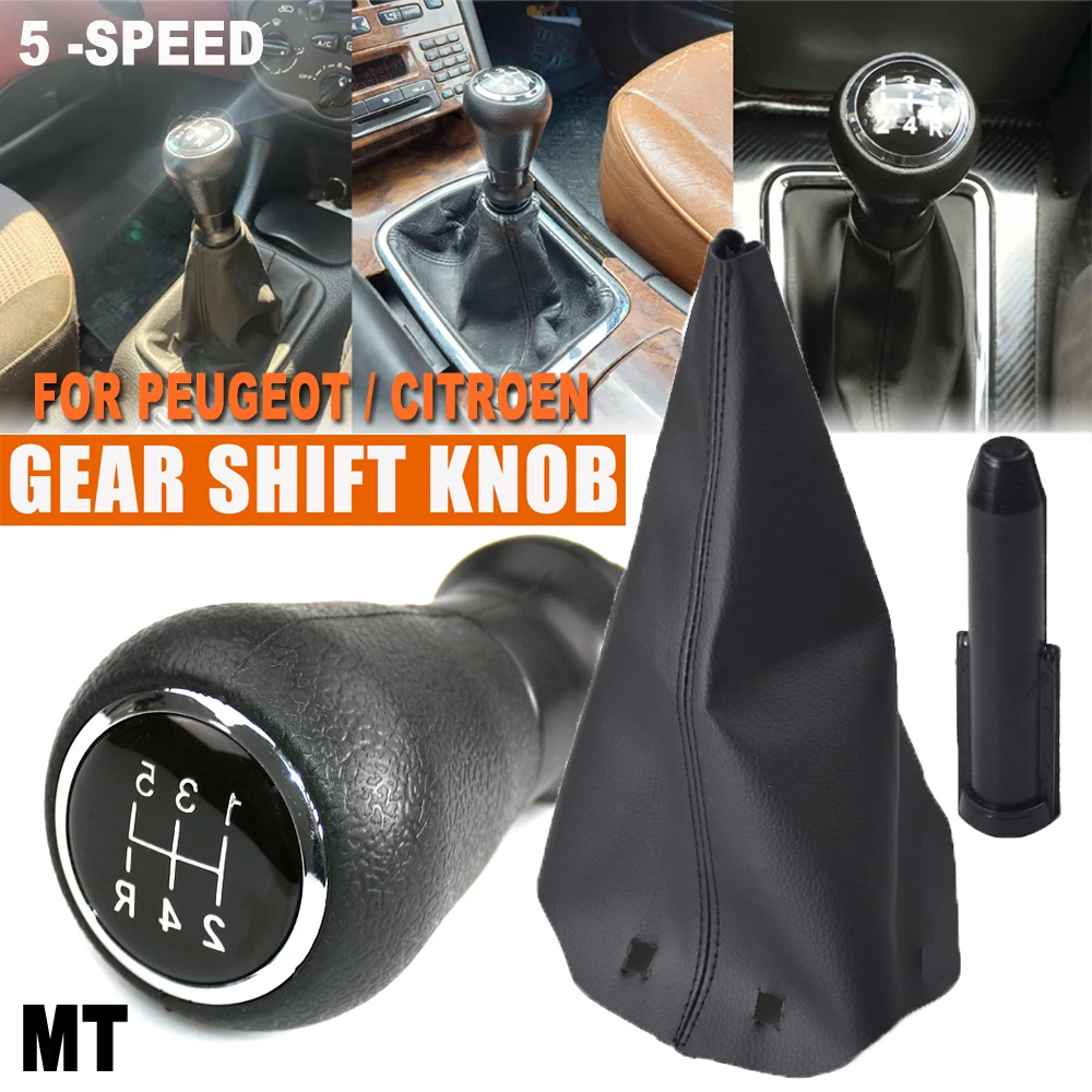 5 Speed Car Manual Gear Shift Knob for Peugeot 106 206 306 406 107 207 307 807 Car Styling Gear Citroen C2 C4 Lever Shifter Head