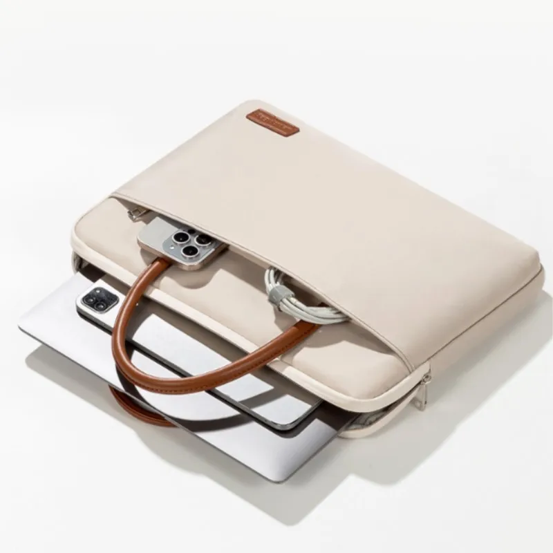 Ins kaki Simple sac pour ordinateur portable femmes antichoc IPad MacBook Air Pro 14 15 16 pouces étanche pochette pour ordinateur portable porte-documents