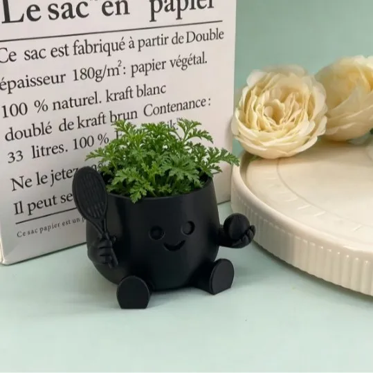 Tennis Player cartoon mini Succulent Plant Pot Creative desktop Decoration Home Office Desk Potted Plant Ornament Friend Gift