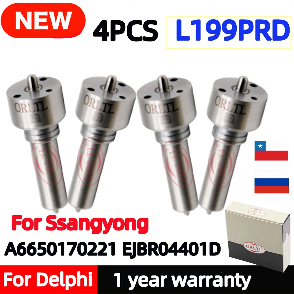 

4 шт. L199PRD дизельная форсунка L199PBD для Ssangyong A 6650170221 EJBR04401D Kyron 2.7L Rexton/Rodius евро4 ORLTL