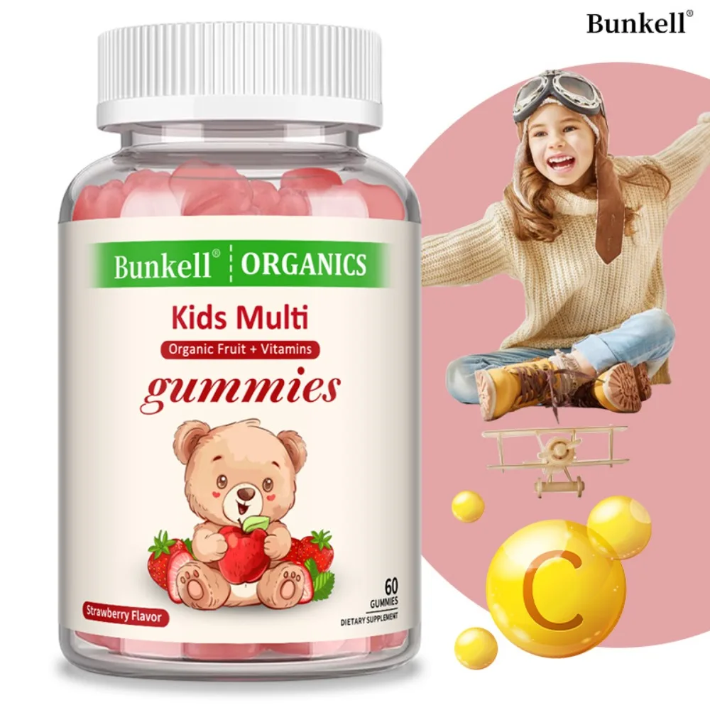 Multivitamin Kids Gummies Supplement Vitamin A + C + D + B6 & Zine Gummy Bone Brain Health Growth 60 Gummies