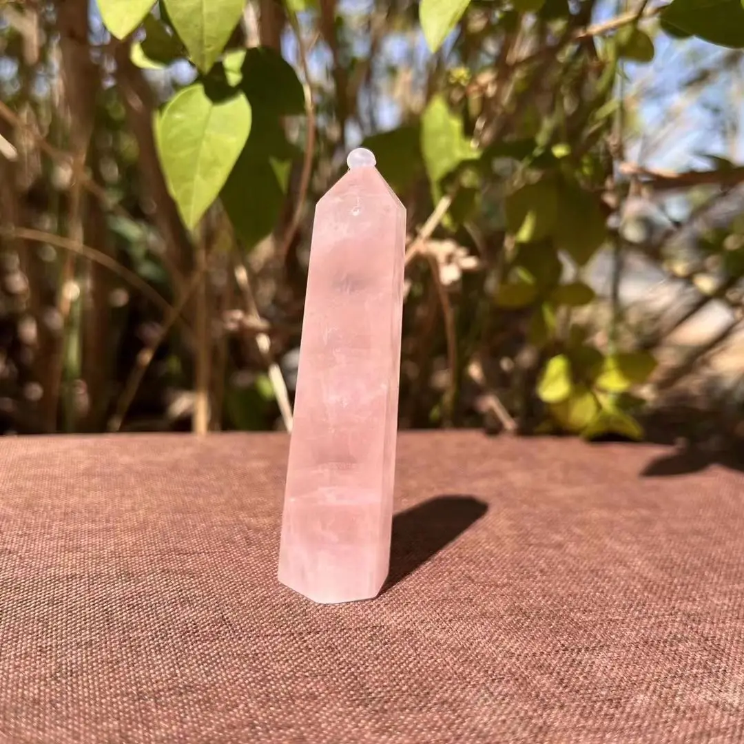 1kg 70-90mm 5A+Natural Pink Crystal Point Rose Quartz Crystal hexagonal prism ornament magic wand Healing Gemstone Crystal Tower