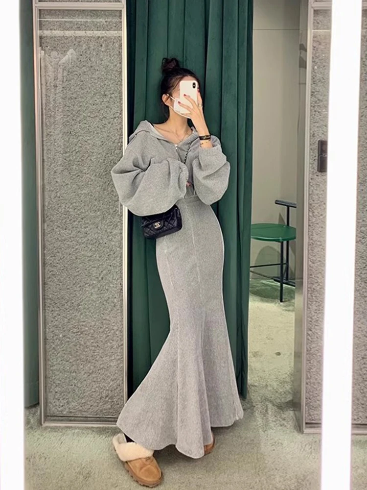 

Шикарный осенний вельветовый тюре, женский модный жилет и юбка с высокой талией, комплект одежды для взрослых