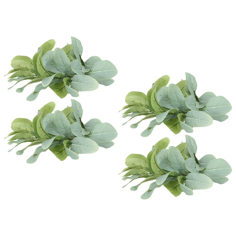 

4pcs Artificial Garland Eucalyptus Leaves Wreath for Front Door Wedding Decor Christmas Plastic Baby Plants Rings