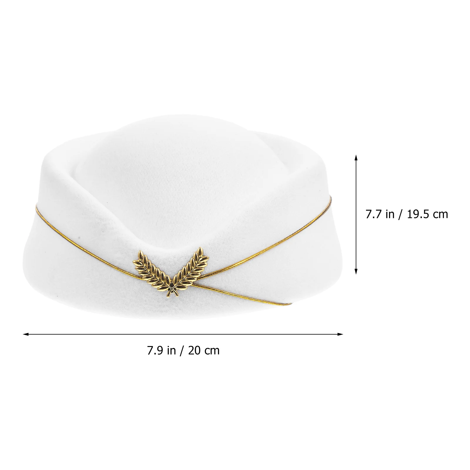 Chapeau d'hôtesse blanc M 56 58cm, Design élégant d'agent de ligne aérienne, Texture lisse, Costume de Cosplay, spectacle sur scène de fête, convient à la plupart