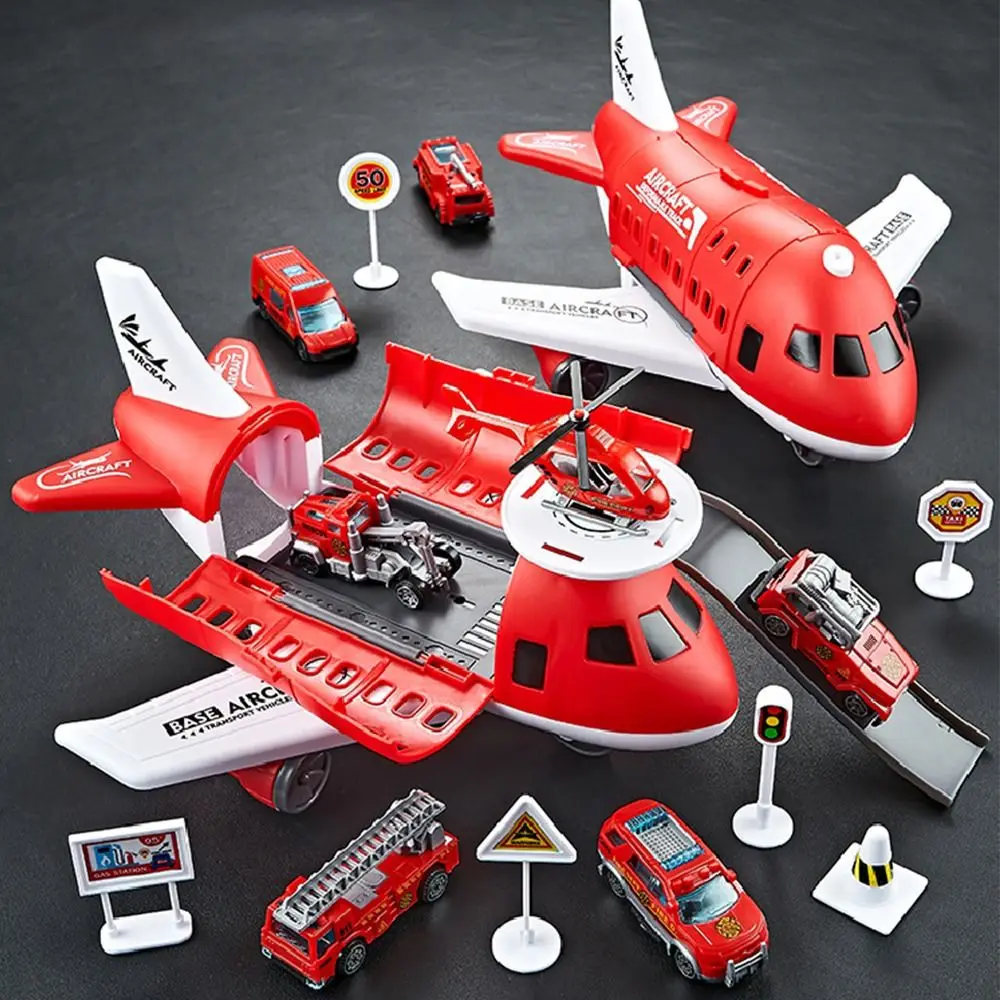 Creative Red Blue Inertia Rail Airplane Deformable Track Plastic Simulation Aircraft Model Road Sign Random Car Track Gift