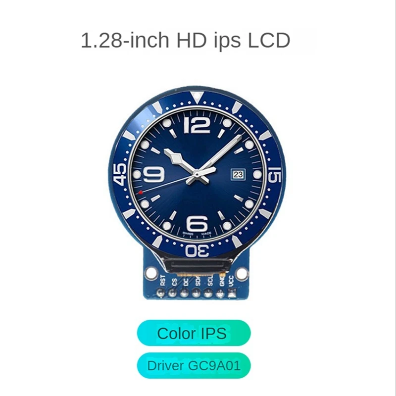 1.28 Inch TFT LCD Display Module Component Round RGB IPS HD 240X240 Resolution GC9A01 Driver 4 Wire SPI Interface Adapter Board