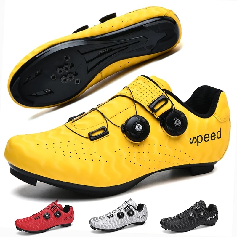 Professional Men Cycling Shoes Breathable Hard-Soled Booster Road Cycling Lock Shoes Women SPD Road Cycling Competition Shoes