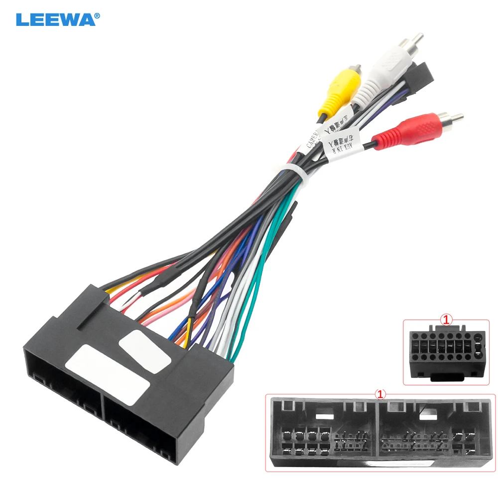 

LEEWA 5set Car Stereo Audio 16PIN Adaptor Wiring Harness For Hyundai IX25/KX3/H1 2006+ Power Calbe Install Aftermarket #CA1594