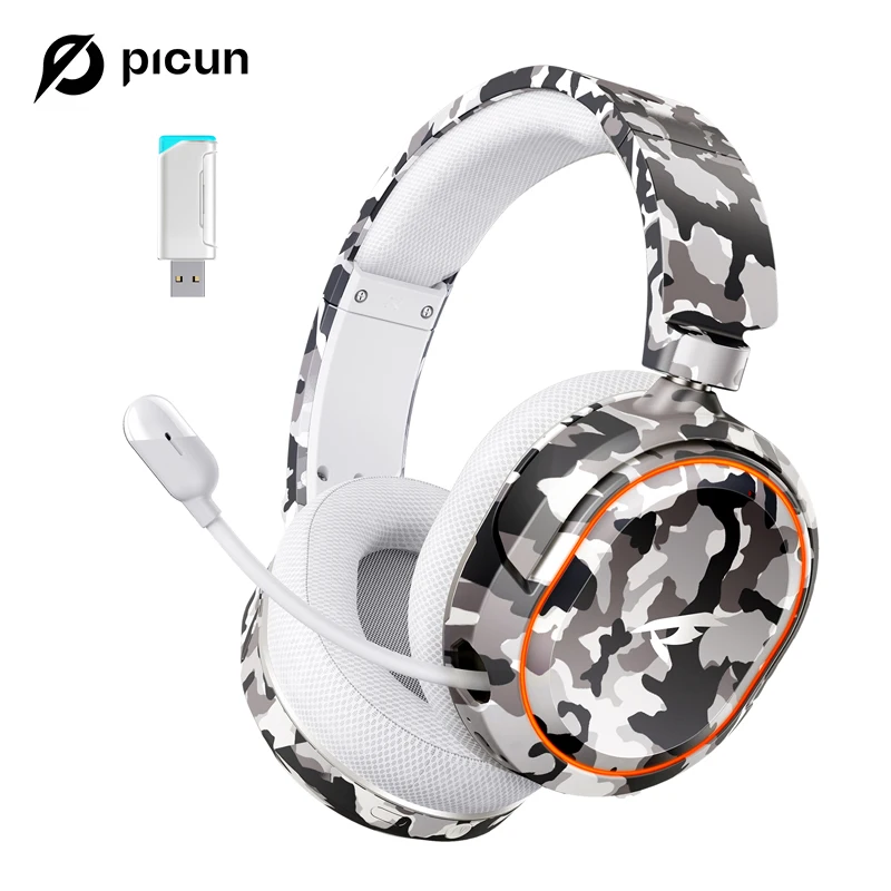 Picun G2PRO Wireless Gaming Headset Bluetooth 2.4G Headphones 7.1 Surround 5ms Low Latency ENC Mic for PC PS4 PS5 Phone Switch