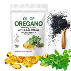 180/900Pills Oil of Oregano Softgels 2 in 1 6000mg Oregano Oil Supplement Capsules with Black Seed Oil