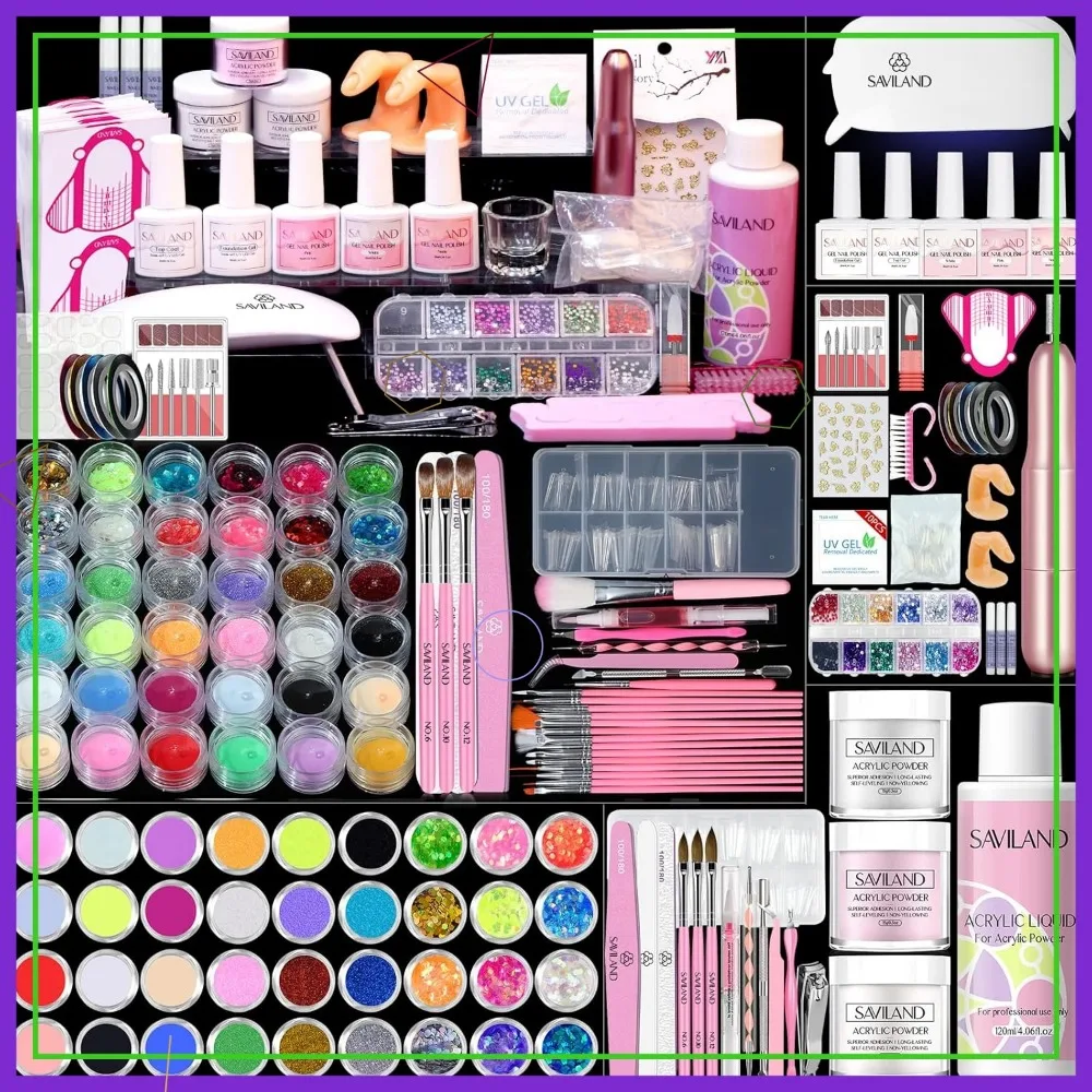 

Complete Acrylic Nail Kit with Drill, Gel Polish, and Art Tools for DIY Starters and Professionals