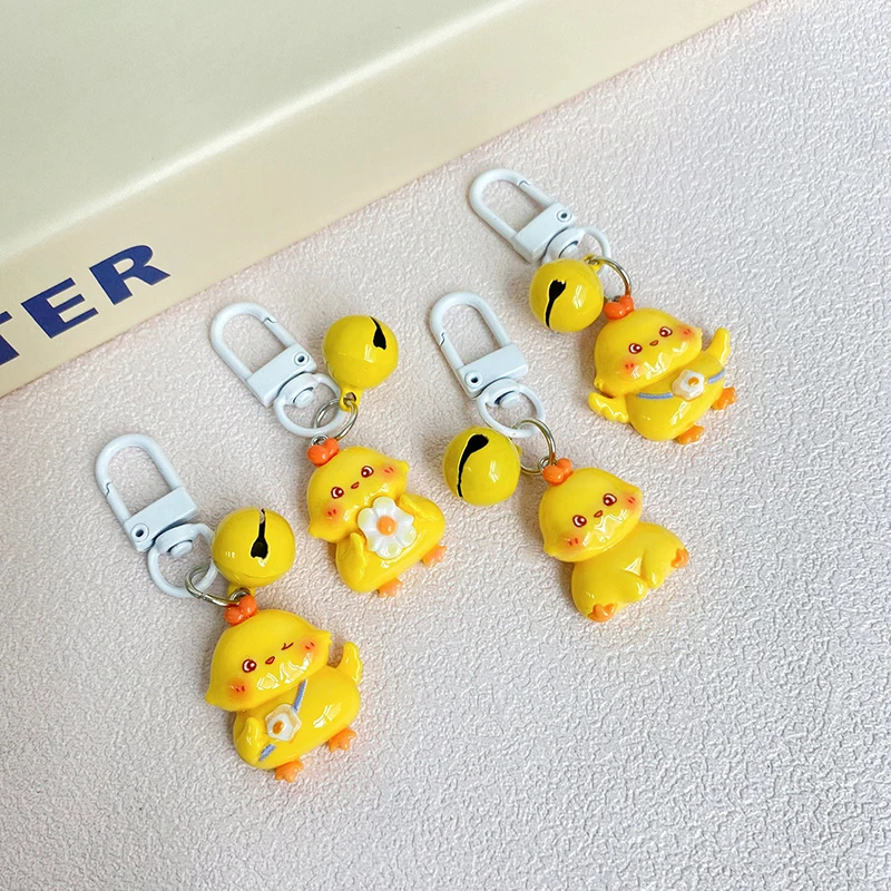 Little Yellow Chicken Chaveiro Para Mulheres Chaveiro Bonito Para Meninas, Amigo Dos Desenhos Animados, Saco Kawaii, Caixa De Fone De Ouvido, Telefone Charme Jóias