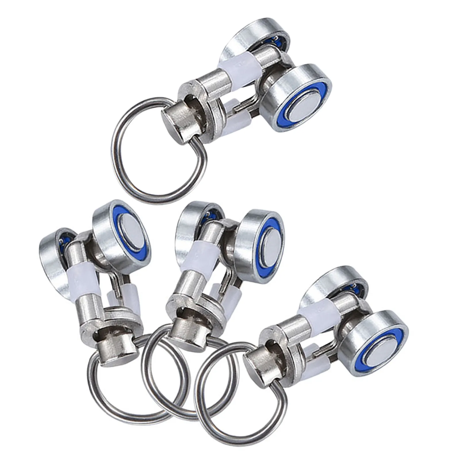 4Pcs Metal Curtain Track Rollers Heavy Duty Smooth Quiet Sliding Pulley Runners for Ceiling Wall Mount Shower Sheer Drapery Rv
