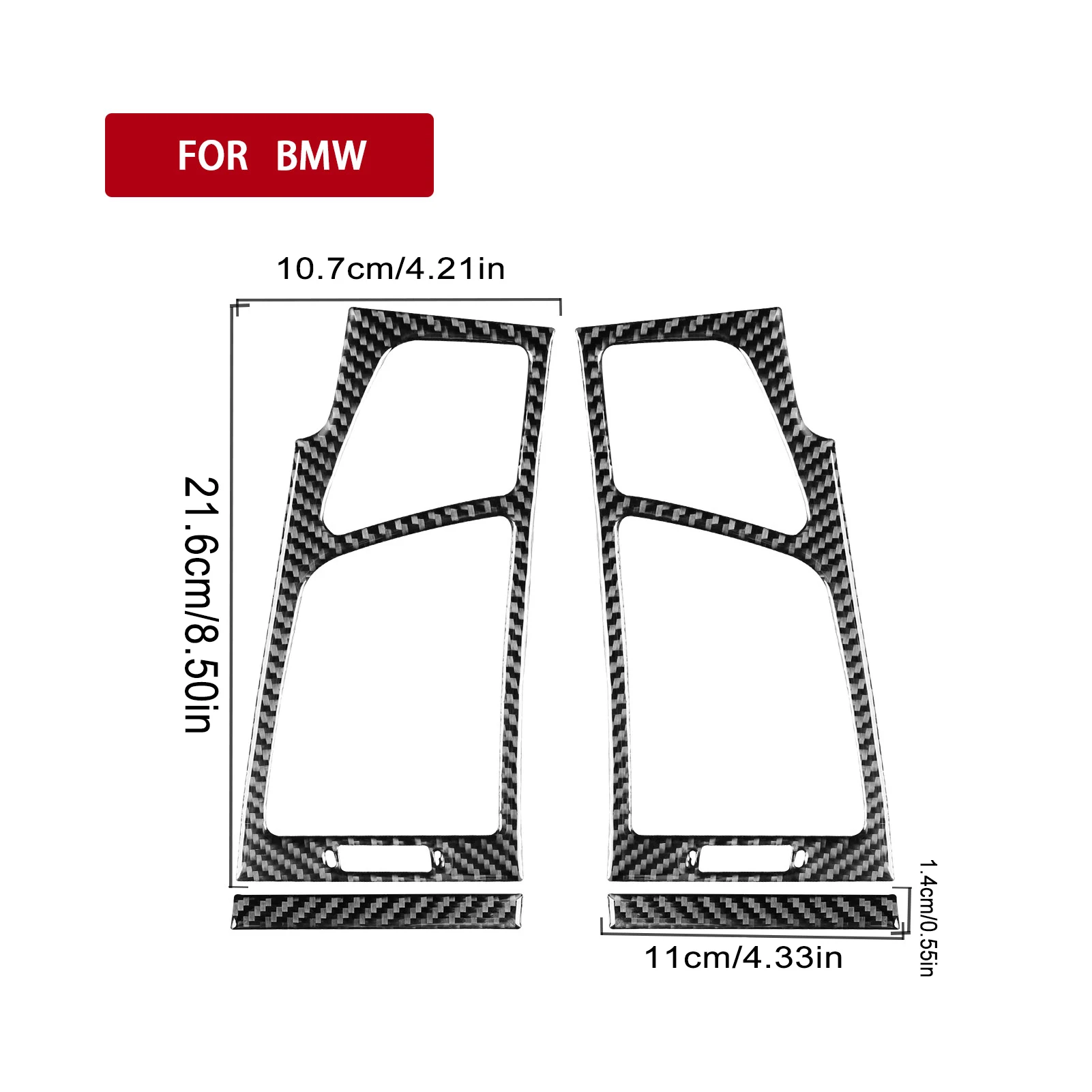 Carbon Fiber Stickers Sides Air Conditioning Outlet Panel Frame Trim For BMW 1 Series E81 E82 E87 E88 2008-2013 Car Accessories