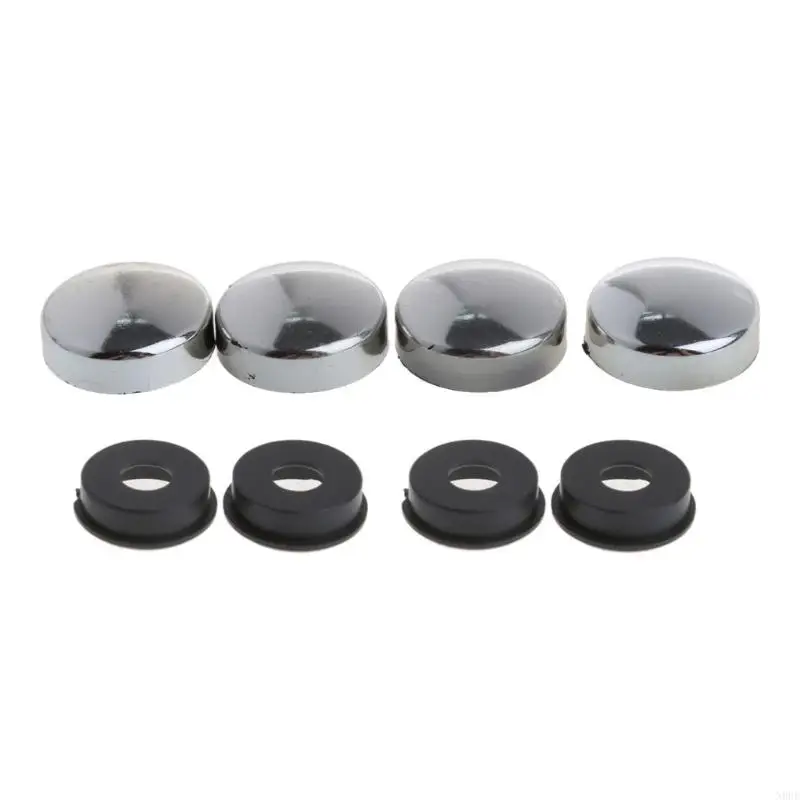 

N0HE 8Pcs Car Truck License Plate Frame Screw Nut Caps Fixed Screw Fasteners