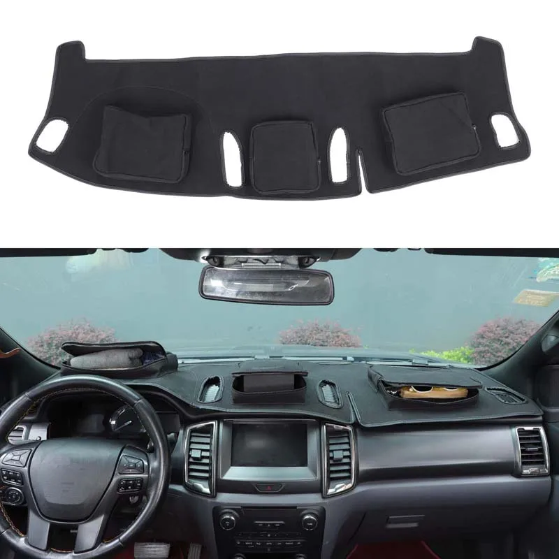 

For Ford Ranger 2015 2016 2017 2018-2021 Accessories Car Dashboard Anti-UV Cover Avoid Light Sun Shade Pad Carpets