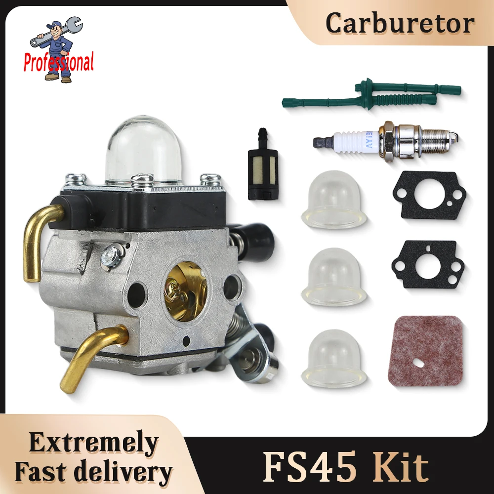 

Lawn Trimmer Mower Carburetor with Air Fuel Filter Line Gasket For Stihl FS38 FS45 FS46 FS46C FS55 FS55R FS80 FS85 KM55 KM55R