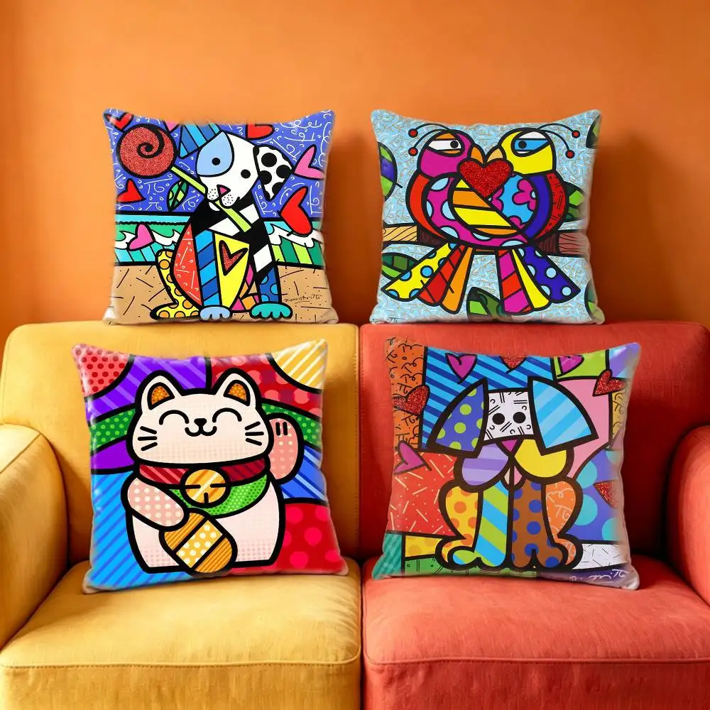 1pc B-Britto Anime  Pillow Case Anti-dustmite Pillowcase Invisible zipper silky Sofa cushion cover for bedroom