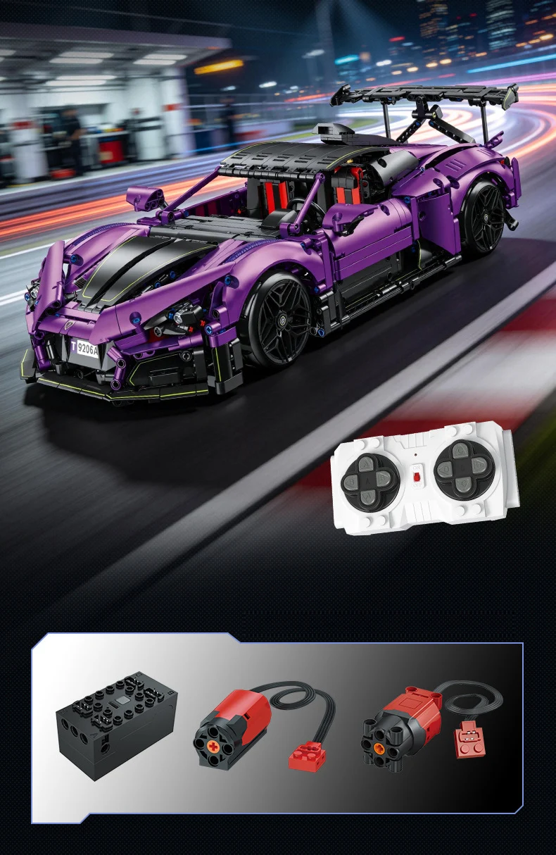 Technisches 1:10 Maßstab Fahrzeug-Rennbausatz Senna GTR Konzept Supersportwagen-Modell Supercar RC Spielzeug Konstruktionsbaustein – Detail 4