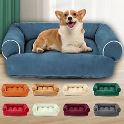 S/M/L/XL Pet Dog Bed Thickened Warm Dog Mat Super Soft Fluffy Pet Sofa Bed Anti-slip Square Dog Kennel Pet Supplies Accessories