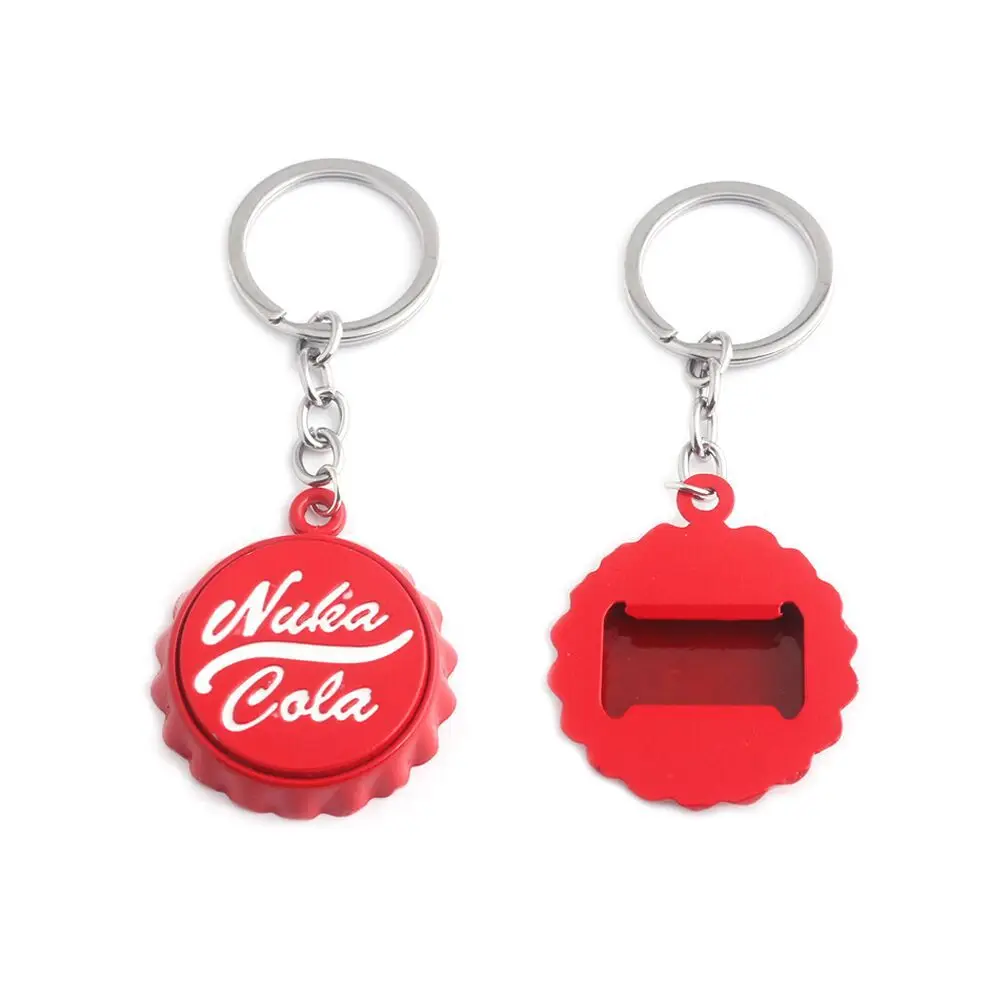 Creative Fall Out4 Red Coke Bottle Cap Bottle Opener Multifunctional Pendant Keyring Men Women Backpack Jewelry Accessories