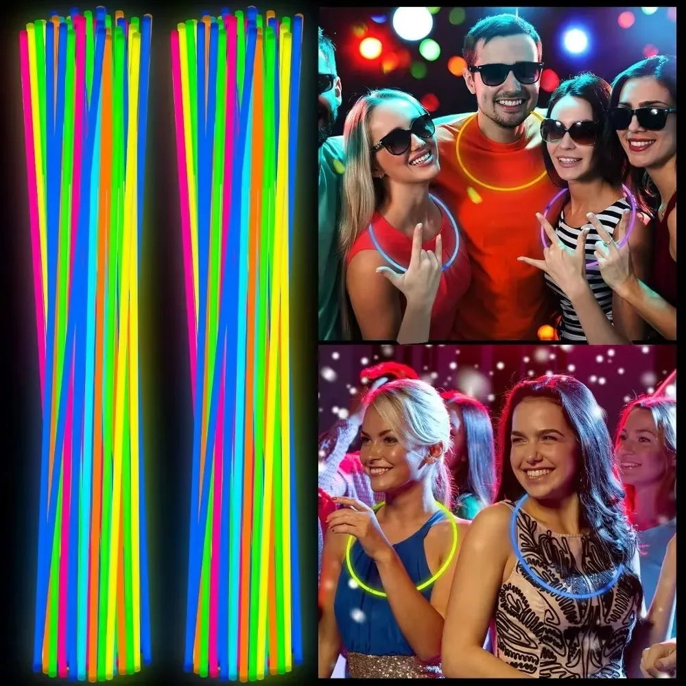 Deekin 22 Inch Glow Sticks Bulk Glow Necklaces Light up Necklaces with Connectors Party Neon Glo