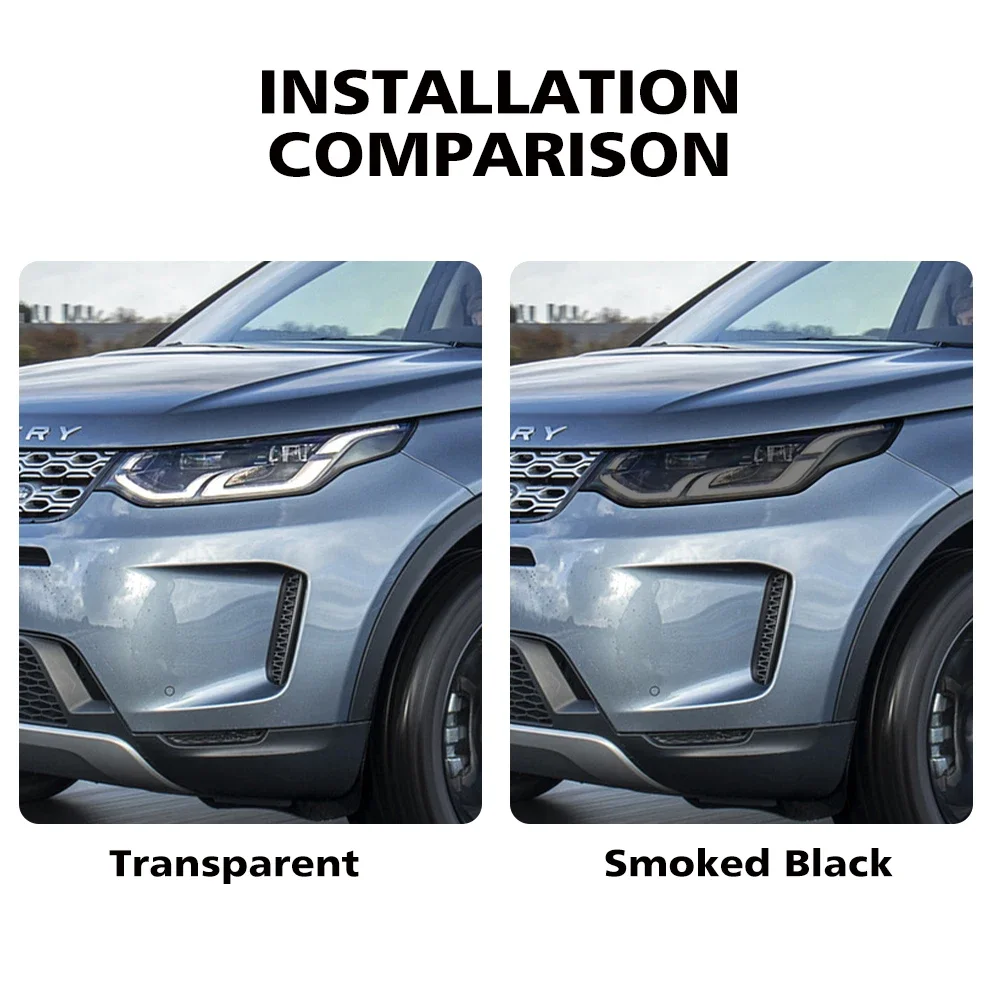 Custom Fit for Discovery Sport 2015-2026 High-Gloss Smoke Black Headlight Protective Film TPU PPF Pre Cut Anti-Scratch Vinyl Kit