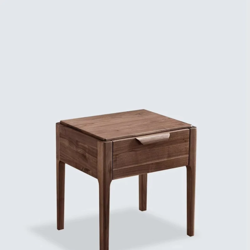 

Bedroom wooden bedside table Nordic walnut solid bedside table