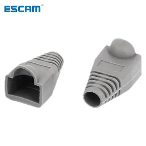 Escam Ethernet Grijs Rubber RJ45 Connector Laarzen Cover Case Protector 50 Stuks
