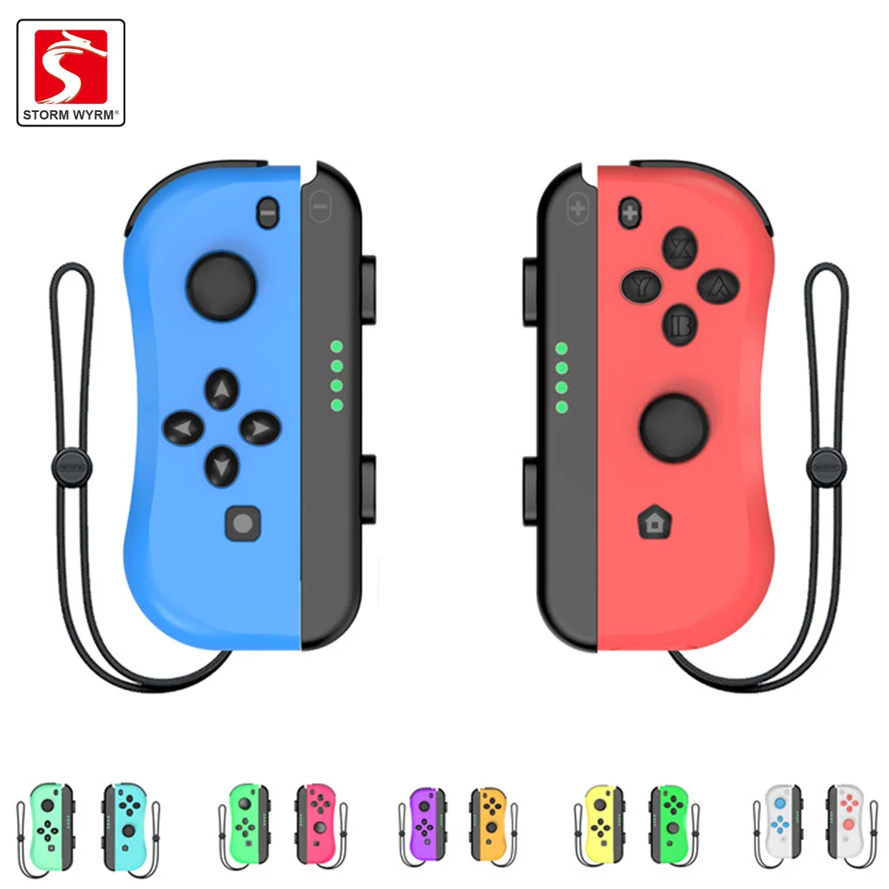 STORM WYRM Wireless Joycons Controller for Switch/OLED Including Vibration and Sensor Functions with Hand Ropes