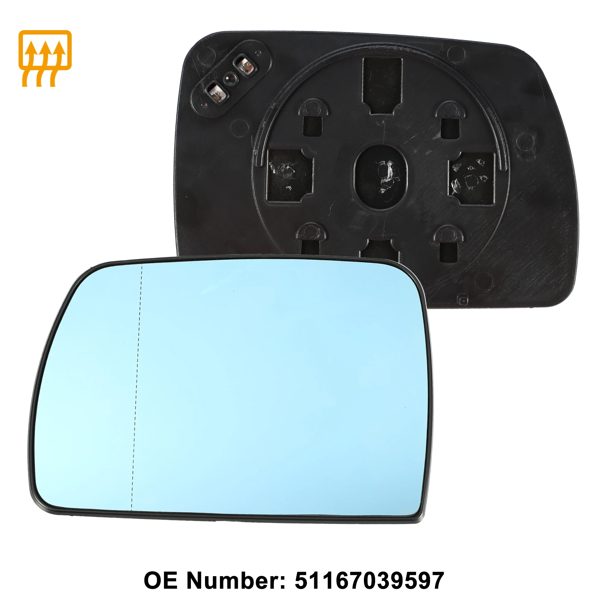 UXCELL Car Left Right Side Mirror Glass Replacement W/ Backing Plate for BMW X5 2000-2006 for Land Rover Range Rover 2003-2004