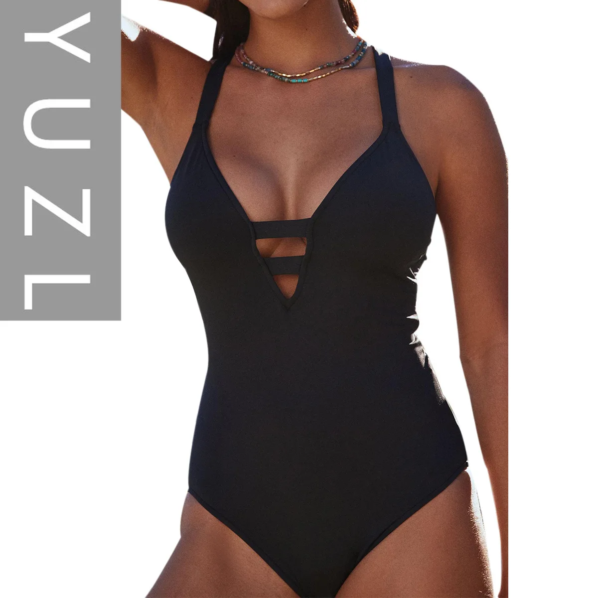 

YUZL Цельный купальник женский с открытой спиной и крестиком, цельный купальник на подтяжках, новинка 2025 года