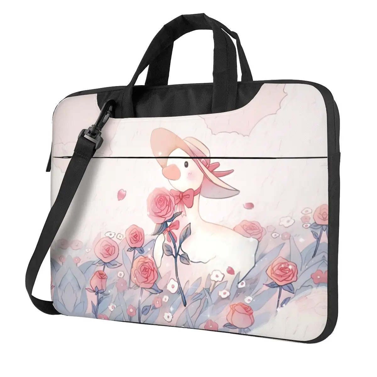 Cute Rabbits Laptop Bag Sleeve Case Pink Rose Ctue Animal For Macbook Air Acer 13 14 15 Notebook Pouch Waterproof Computer Pouch