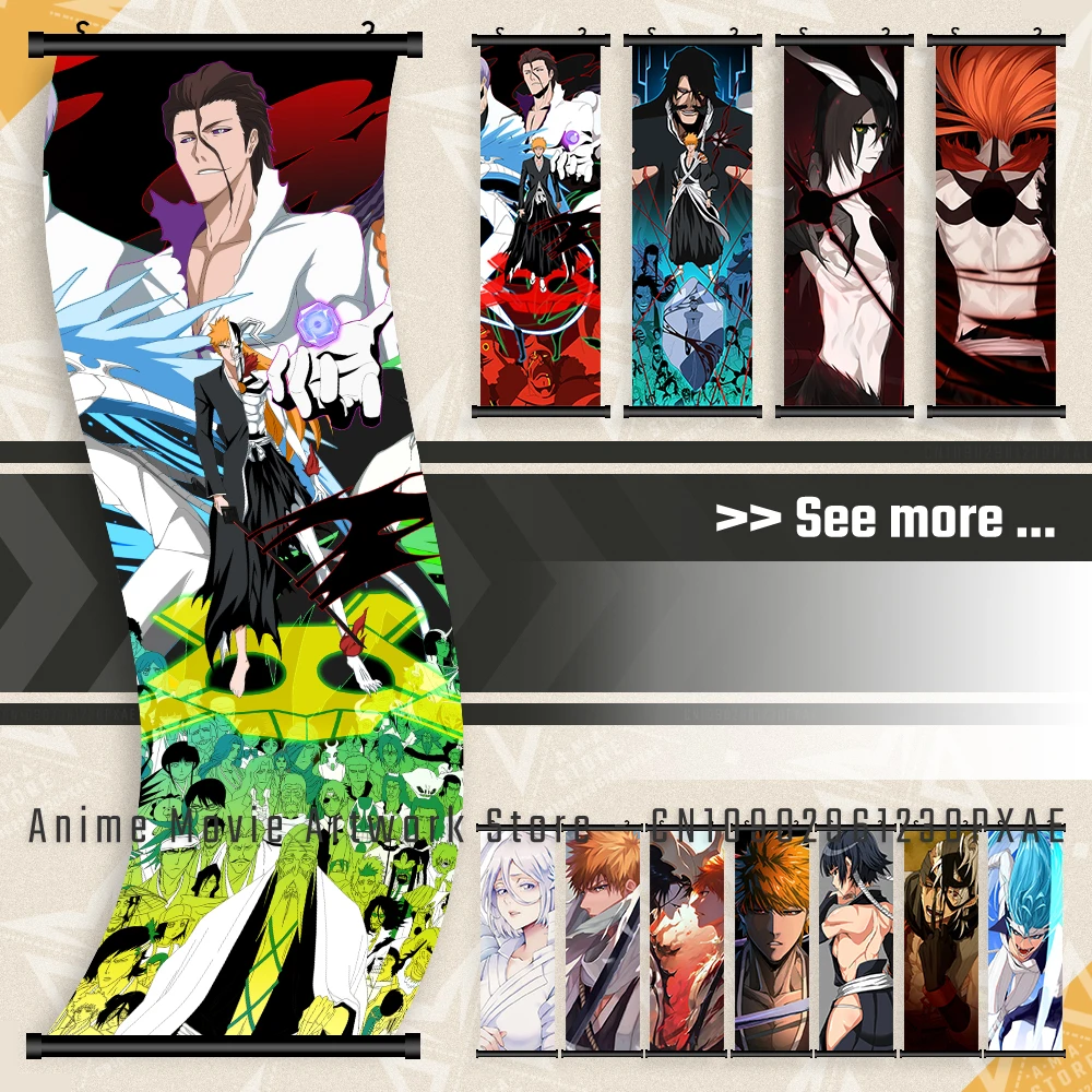

Bleach Home Decoration Prints Hanging Painting Pictures Anime Figures Kurosaki Ichigo Wall Art Canvas Poster Bedside Background